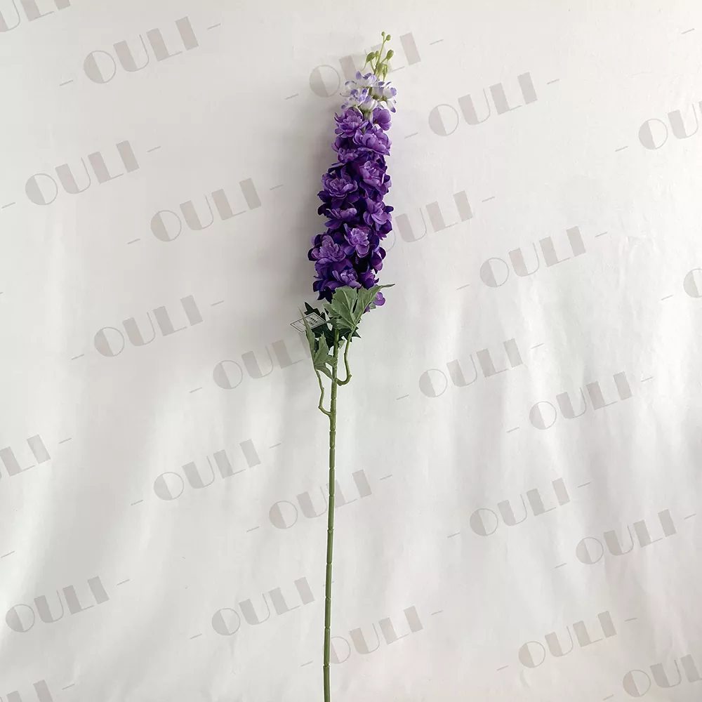 Artificial blue delphinium bouquet for photography props