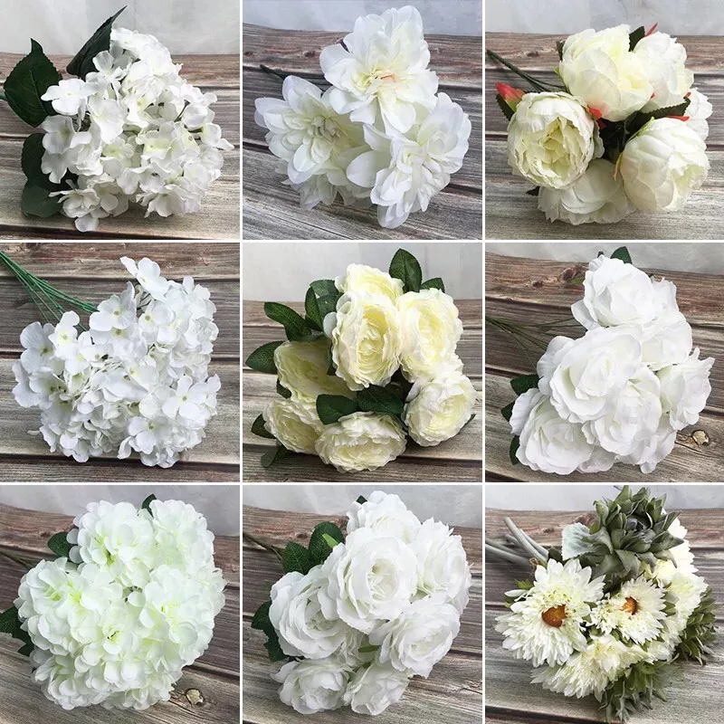 White faux orchid arrangement for modern interior decor