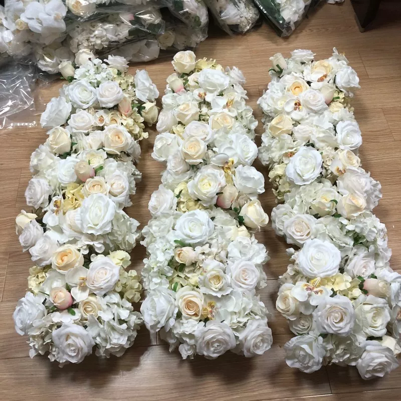 White artificial flower garland for party and wedding use
