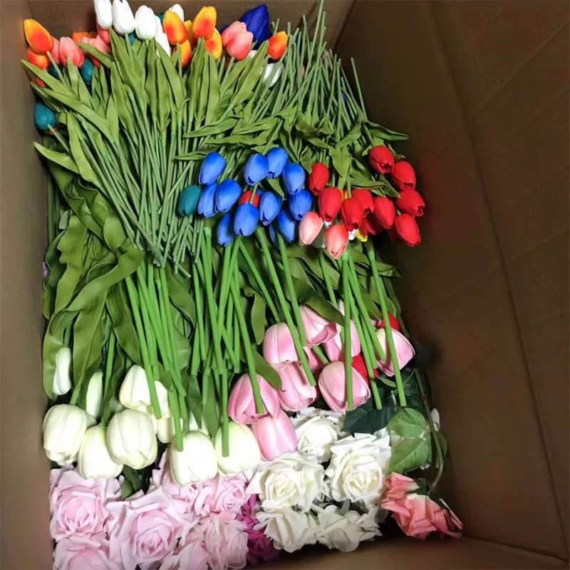 mini pu အတု tulip ပန်းပွင့်